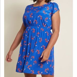 BNWOT Modcloth oh my gosh dress in foxes